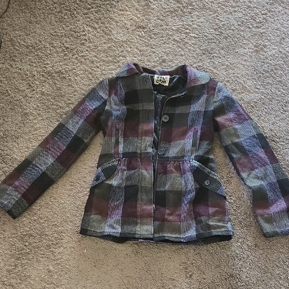 Plaid Jacket - Purple and Gray